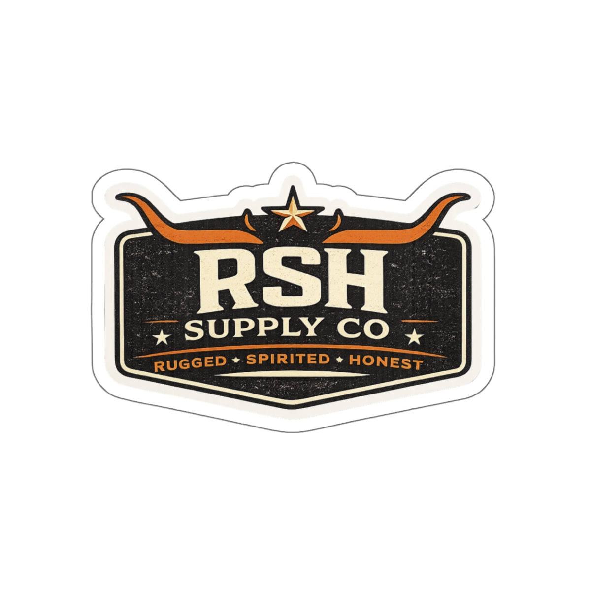RSH Supply Co. Die-Cut Sticker – Rugged • Spirited • Honest
